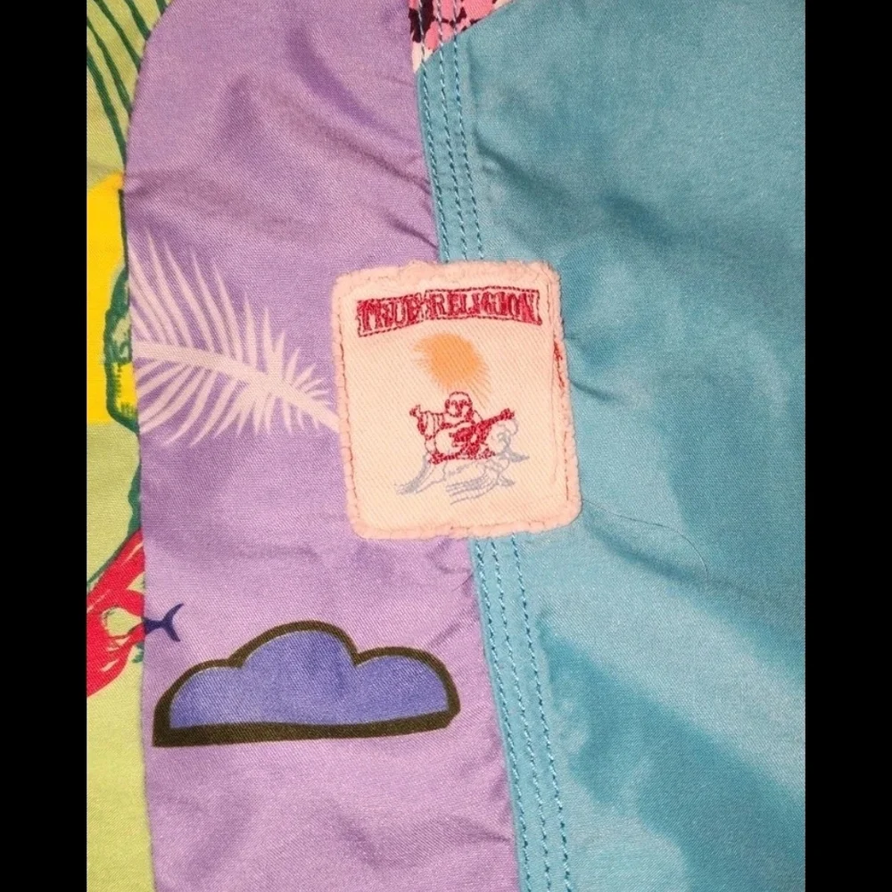 True Religion Swim Trunks Men’s Size 30 Multicolor Swimwear Board Shorts Vintage